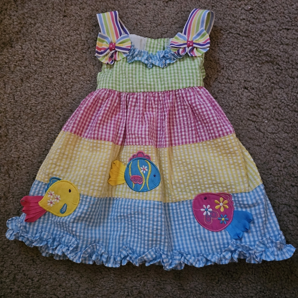 Emily Rose Vintage 12 Month Pastel Fish Sundress